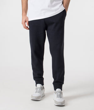 Navy blue Hadiko Joggers by BOSS. Front shot. Shot at EQVVS. 