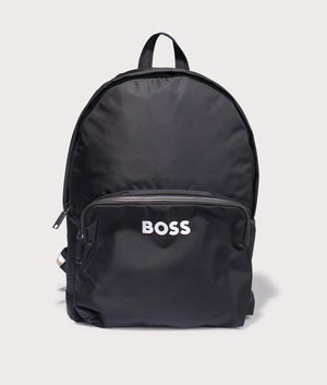 BOSS Catch 3.0 Backpack in Black. At EQVVS Menswear. Back detail shot