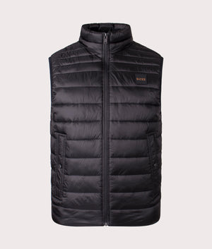 BOSS Slim Fit Odeno1 Gilet for Men in Black at EQVS. Front Shot