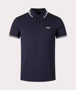 BOSS Slim Fit Paul Polo Shirt in Dark Blue for men at EQVVS Front Shot