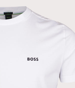 BOSS Crew Neck Tee T-Shirt in white for Men at EQVVS Detail shot