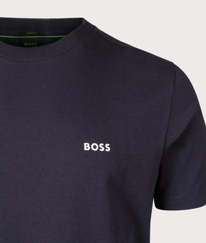 BOSS Crew Neck Tee T-Shirt in Dark Blue for Men at EQVVS detailshot