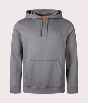 BOSS Dark Grey Wetalk Hoodie for men, 100% Cotton, at EQVVS Front Shot