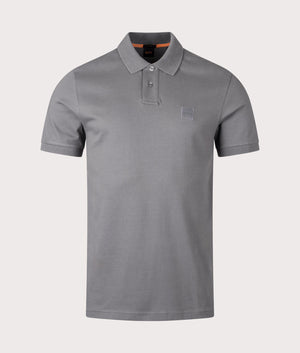 BOSS Slim Fit Passenger Polo Shirt in Dark Grey for Men at EQVVS Front Shot