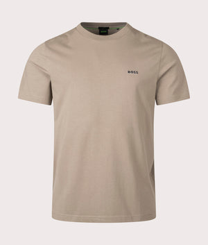 BOSS Crew Neck Tee T-Shirt in light/pastel green. Front Shot at EQVVS.