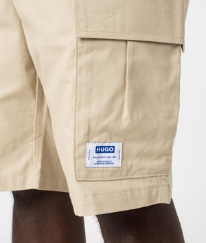 Giulio 242 Chino Shorts in Medium Beige by Hugo. EQVVS Detail  Shot.