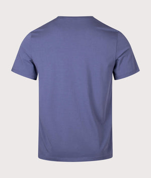 BOSS Lightweight Mix and Match R Stretch T-Shirt in Navy. Back angle shot at EQVVS.