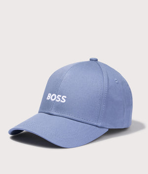 BOSS Cotton Twill Zed Cap in Open Blue. Side angle shot at EQVVS.