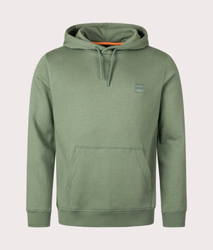 BOSS Wetalk Hoodie in Open Green, 100% Cotton. EQVVS Front Shot