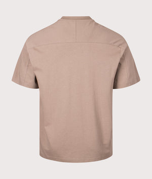 BOSS Relaxed Fit Te PocketCargo T-Shirt in Open Brown. Back angle shot at EQVVS.