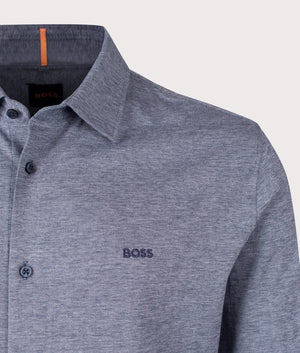 BOSS Mysoft 2 M Shirt in Open Blue for Men at EQVVS Detail Shot