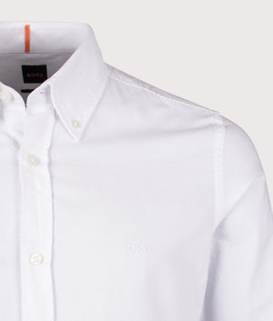 BOSS Rickert M Shirt in White for Men at EQVVS Detail Shot