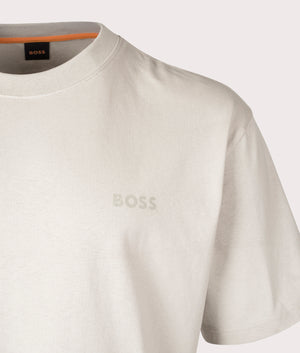 TeRelaxboss T-Shirt in Light Beige by BOSS. EQVVS Detail Shot.