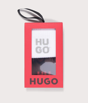 Hugo 2 Pack QS Socks Gift Set in black at EQVVS menswear detail shot