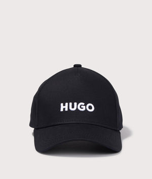 HUGO Jude Cap in Black. Front angle shot at EQVVS.