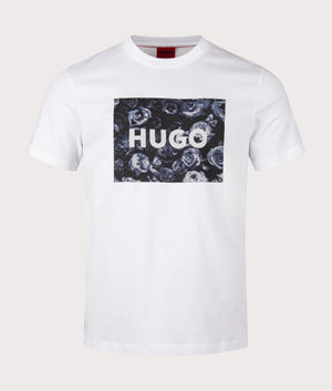 HUGO White Dulive T-Shirt. Shot at EQVVS. Front shot. 