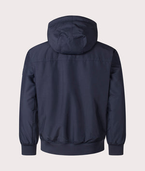 BOSS Relaxed Fit Osis Parka Jacket in Dark Blue. At EQVVS. Back shot