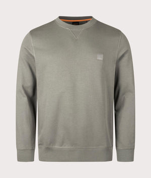 BOSS Relaxed Fit Westart Sweatshirt in Open Grey for Men at EQVVS Front Shot