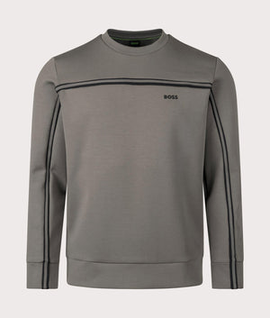 BOSS Salbo 1 Sweatshirt in Light Pastel Grey, 100% Cotton for Men at EQVVS Front Shot