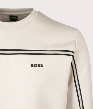 BOSS Salbo 1 Sweatshirt in Light Beige for Men at EQVVS Detail Shot