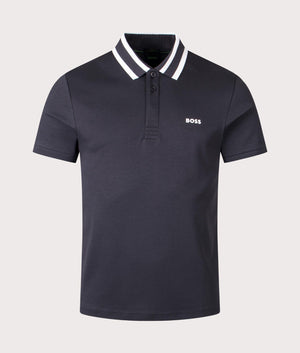 BOSS Paule Polo Shirt in Dark Blue for Men at EQVVS Front Shot