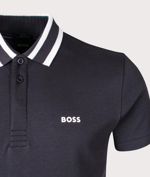 BOSS Paule Polo Shirt in Dark Blue for Men at EQVVS Chest Shot