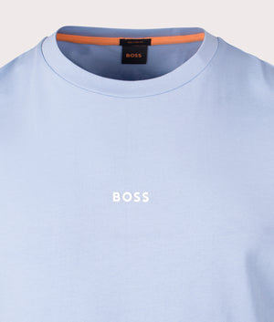 Relaxed Fit TChup T-Shirt in Open Blue by BOSS. EQVVS Detail Shot.