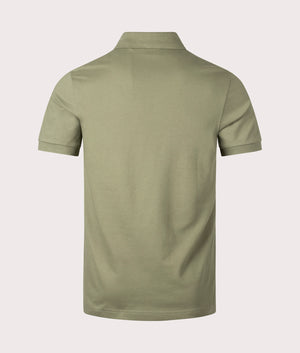 Slim Fit Passenger Polo Shirt in Open Green by BOSS. EQVVS Back Angle Shot.