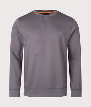 Relaxed Fit Westart Sweatshirt in Dark Grey by BOSS. EQVVS Shot. 