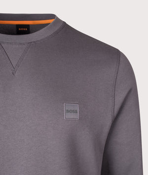 Relaxed Fit Westart Sweatshirt in Dark Grey by BOSS. EQVVS Shot.