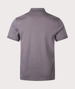 Pe Interlock Polo Shirt in Dark Grey by BOSS. EQVVS Back Angle Shot.