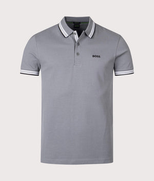 Paddy Polo Shirt in Dark Beige by BOSS. EQVVS Shot. 