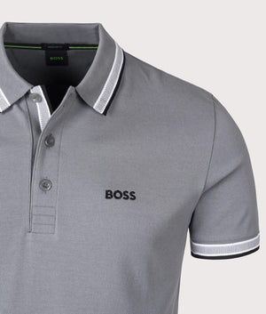 Paddy Polo Shirt in Dark Beige by BOSS. EQVVS Shot.