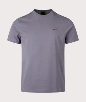 Crew Neck Tee T-Shirt in Dark Beige by BOSS. EQVVS Shot. 