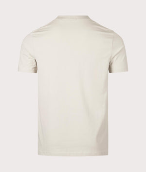 Crew Neck Tee T-Shirt in Light Beige by BOSS. EQVVS Shot.