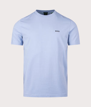 Crew Neck Tee T-Shirt in Open Blue by Fred Perry. EQVVS Shot. 