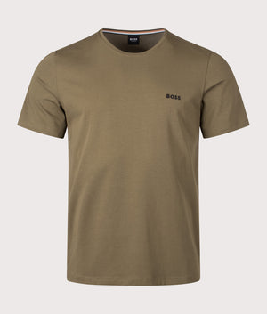 Stretch Cotton Mix and Match T-Shirt in Open Green by BOSS. EQVVS Shot. 