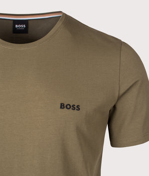 Stretch Cotton Mix and Match T-Shirt in Open Green by BOSS. EQVVS Shot.