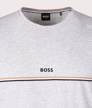 Lightweight Unique T-Shirt in Medium Grey by BOSS. EQVVS Detail Shot.