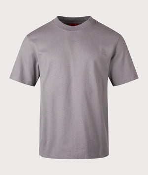 HUGO Relaxed Fit Dapolino T-Shirt in Medium Grey, 100% cotton. At EQVVS Menswear. Front detail shot