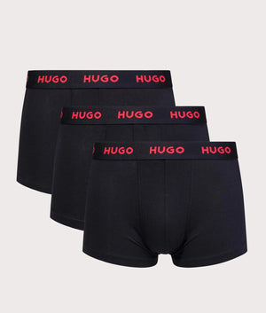 Hugo 3 Pack Boxers in black at EQVVS Menswear front shot