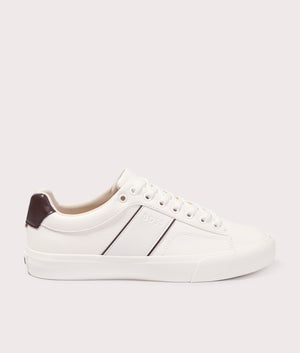 BOSS Aiden Tenn Trainers for Men in Natural white at EQVVS side shot