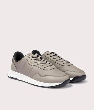 BOSS Titanium Runn Trainers for Men in Dark Beige at EQVVS Angle shot