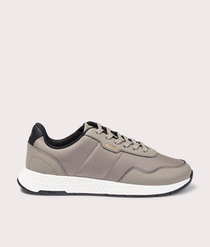 BOSS Titanium Runn Trainers for Men in Dark Beige at EQVVS side shot