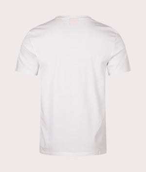 HUGO Dulive222 T-Shirt in Open White. Back angle shot at EQVVS.
