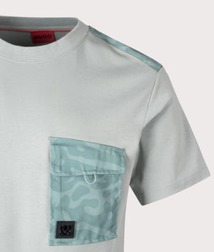 Dabieno T-Shirt in Open Grey by HUGO. EQVVS Detail Shot.