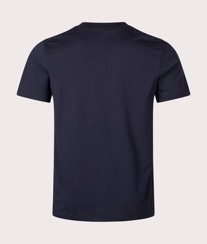 HUGO Dimoniti T-Shirt in Dark Blue. Back angle shot at EQVVS.
