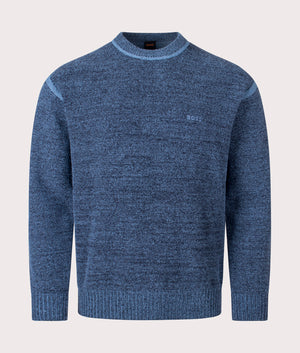 BOSS Relaxed Fit Kluna Jumper for men in Dark Blue at EQVVS Front Shot