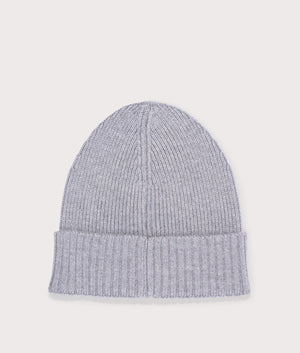 Boss Flavio Beanie in Silver. 100% responsible source Virgin wool. At  EQVVS Menswear. Back Shot.