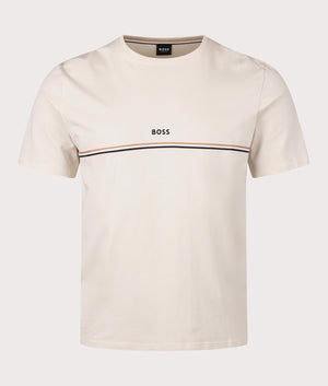 BOSS Unique T-Shirt in Open White. EQVVS front shot.